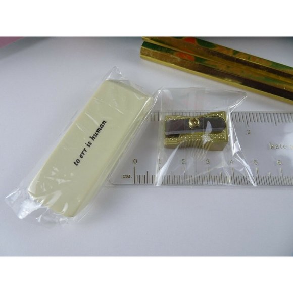 Kate Spade BIRD Party Pencil Case Pouch Ruler Eraser Sharpener Pencils 6-PC Set - Picture 7 of 11